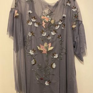 embroidered sheer blouse NWT Lane Bryant sz 22/24
